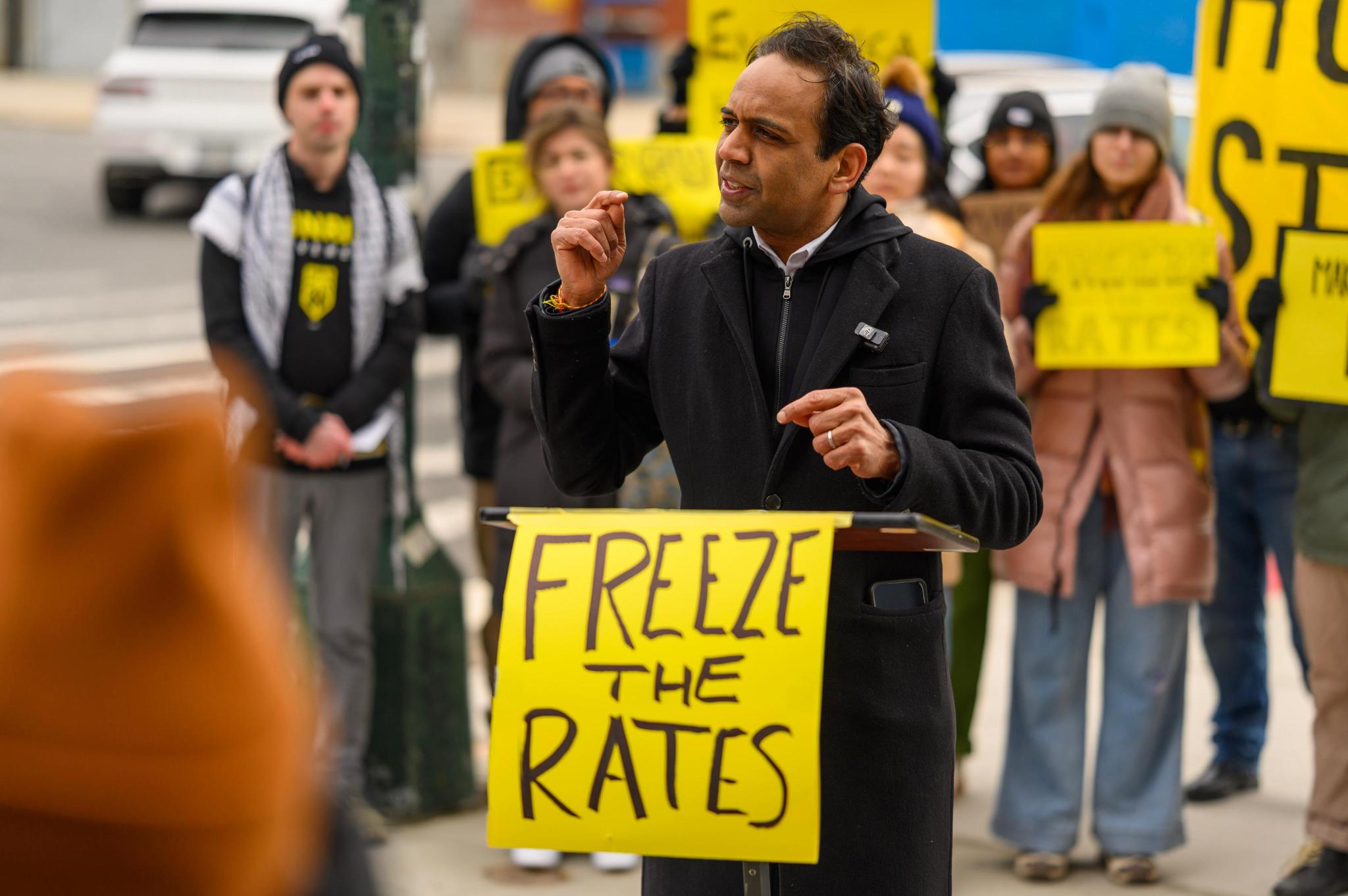 Raj Goyle speaking passionately at a community event
